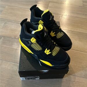 Retro air jordan 4 size 4 black and yellow rare